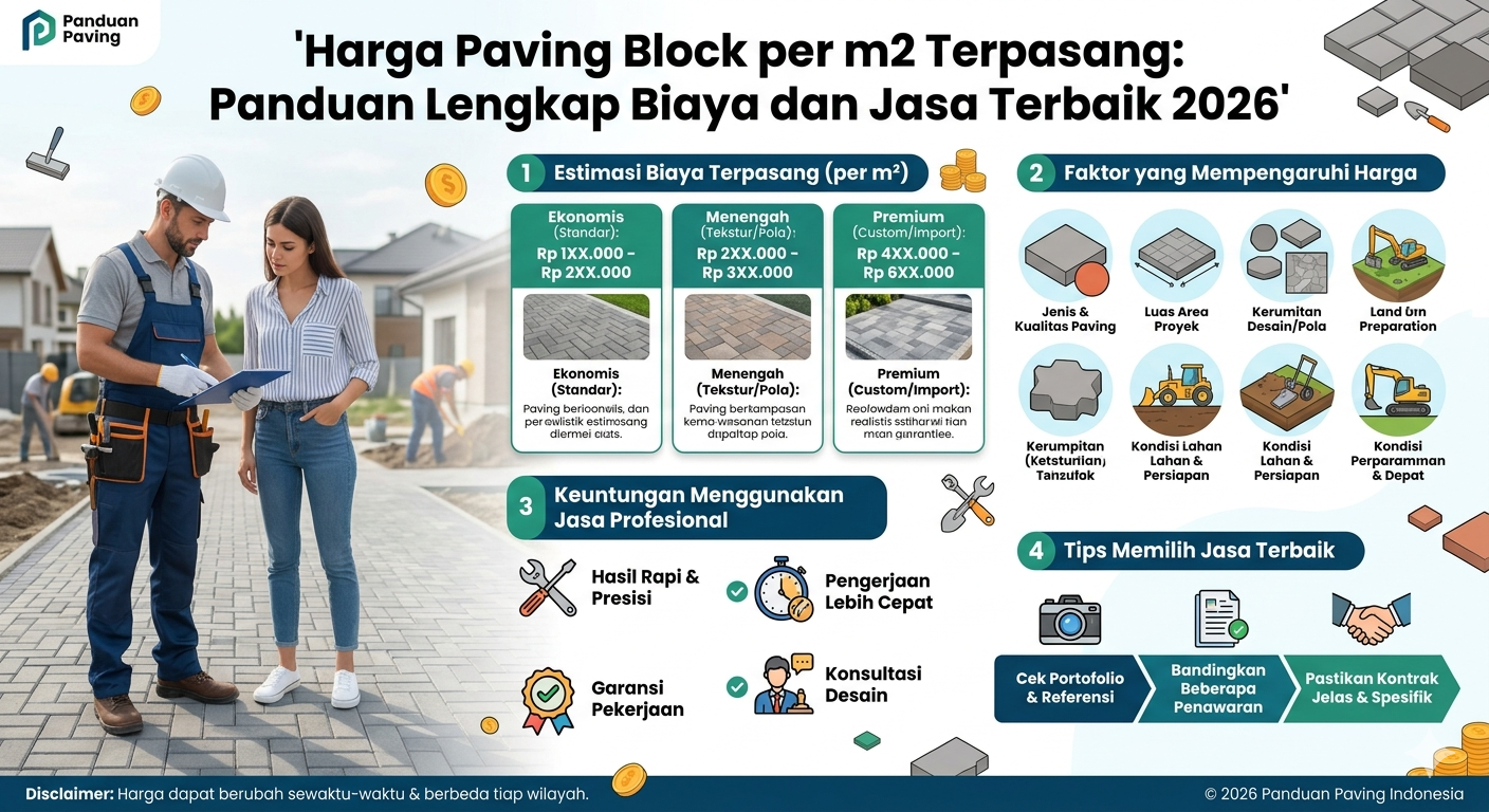 Harga Paving Block per m2 Terpasang: Panduan Lengkap Biaya dan Jasa Terbaik 2026