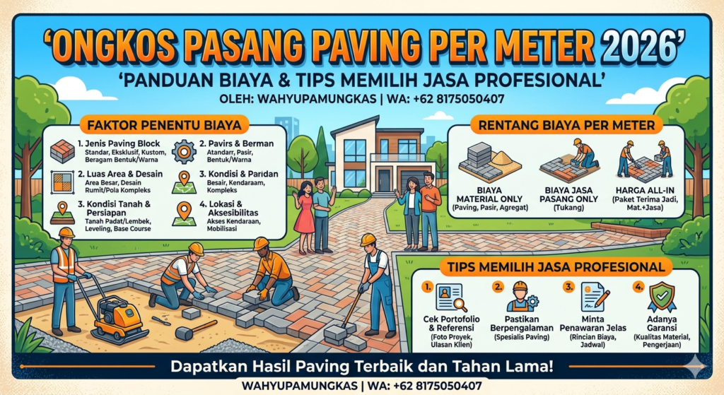 Ongkos pasang paving per meter