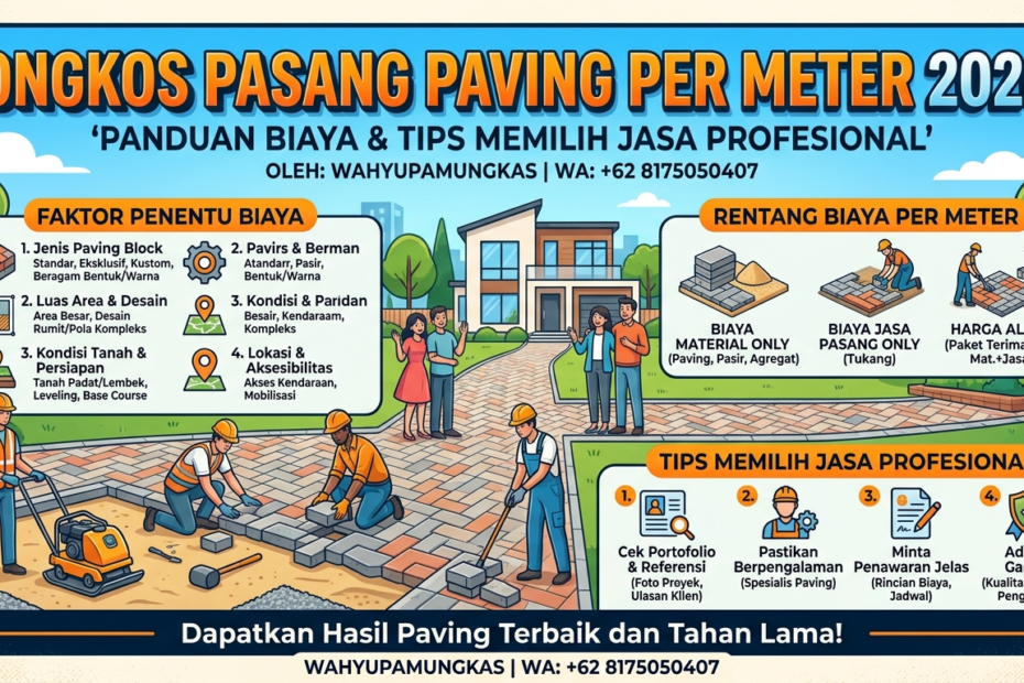 Ongkos pasang paving per meter