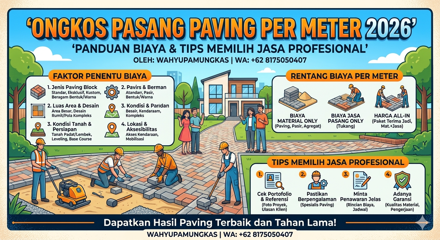 Ongkos Pasang Paving Per Meter: Panduan Biaya dan Tips Memilih Jasa Profesional 2026